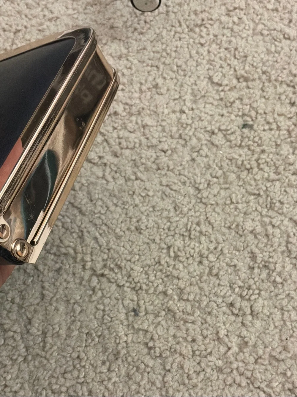 Classic Black Leather Frame Clutch with Gold Trim